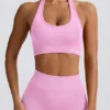 Sutien sport Define Luxe cu gât în V, roz bubblegum Sutien sport Define Luxe cu gât în V, roz bubblegum