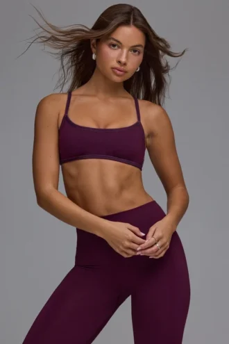 Sutien sport Define Luxe Multiway cu spate deschis, culoare Grape