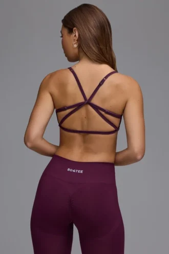 Sutien sport Define Luxe Multiway cu spate deschis, culoare Grape
