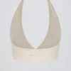 Sutien sport din jersey periat cu decolteu în V, în culoarea Ivory Marl Sutien sport din jersey periat cu decolteu în V, în culoarea Ivory Marl