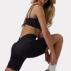 Sutien sport FlexiRib cu decolteu rotund și șireturi în spate, negru Sutien sport FlexiRib cu decolteu rotund și șireturi în spate, negru