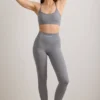 Sutien sport FlexiRib cu decolteu rotund, în gri melanj