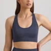 Sutien sport FlexiRib cu spate în formă de X, culoare Indigo Slate