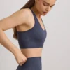 Sutien sport FlexiRib cu spate în formă de X, culoare Indigo Slate