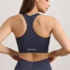 Sutien sport FlexiRib cu spate în formă de X, culoare Indigo Slate