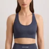 Sutien sport FlexiRib cu spate în formă de X, culoare Indigo Slate