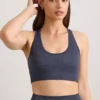 Sutien sport FlexiRib cu spate în formă de X, culoare Indigo Slate