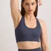Sutien sport FlexiRib cu spate în formă de X, culoare Indigo Slate