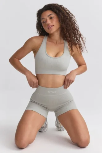Sutien sport FlexiRib cu spate în formă de X, gri