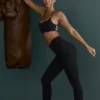 Sutien sport fără cusături, cu bretele, negru Sutien sport fără cusături, cu bretele, negru
