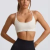 Sutien sport fără cusături și fără spate Super Sculpt în alb Sutien sport fără cusături și fără spate Super Sculpt în alb