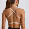 Sutien sport fără cusături și fără spate Super Sculpt în alb Sutien sport fără cusături și fără spate Super Sculpt în alb