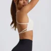 Sutien sport fără cusături și fără spate Super Sculpt în alb Sutien sport fără cusături și fără spate Super Sculpt în alb
