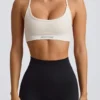 Sutien sport fără cusături și fără spate Super Sculpt în alb Sutien sport fără cusături și fără spate Super Sculpt în alb