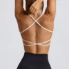 Sutien sport fără cusături și fără spate Super Sculpt în alb Sutien sport fără cusături și fără spate Super Sculpt în alb