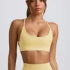 Sutien sport fără cusături și fără spate Super Sculpt, în culoarea Butter Yellow Sutien sport fără cusături și fără spate Super Sculpt, în culoarea Butter Yellow