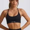 Sutien sport fără cusături și fără spate Super Sculpt, negru Sutien sport fără cusături și fără spate Super Sculpt, negru
