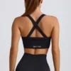 Sutien sport fără cusături Super Sculpt cu bretele încrucișate pe spate, negru Sutien sport fără cusături Super Sculpt cu bretele încrucișate pe spate, negru
