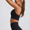 Sutien sport fără cusături Super Sculpt cu bretele încrucișate pe spate, negru Sutien sport fără cusături Super Sculpt cu bretele încrucișate pe spate, negru