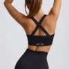 Sutien sport fără cusături Super Sculpt cu bretele încrucișate pe spate, negru Sutien sport fără cusături Super Sculpt cu bretele încrucișate pe spate, negru
