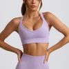 Sutien sport fără cusături Super Sculpt cu spate încrucișat, în culoarea liliac deschis Sutien sport fără cusături Super Sculpt cu spate încrucișat, în culoarea liliac deschis