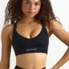 Sutien sport fără cusături Super Sculpt cu spate încrucișat, negru Sutien sport fără cusături Super Sculpt cu spate încrucișat, negru