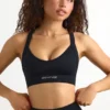 Sutien sport fără cusături Super Sculpt cu spate încrucișat, negru Sutien sport fără cusături Super Sculpt cu spate încrucișat, negru
