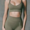 Sutien sport fără cusături Super Sculpt cu spate încrucișat, verde deschis Sutien sport fără cusături Super Sculpt cu spate încrucișat, verde deschis
