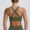 Sutien sport fără cusături Super Sculpt cu spate încrucișat, verde deschis Sutien sport fără cusături Super Sculpt cu spate încrucișat, verde deschis