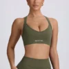 Sutien sport fără cusături Super Sculpt cu spate încrucișat, verde deschis Sutien sport fără cusături Super Sculpt cu spate încrucișat, verde deschis