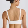 Sutien sport Soft Active cu bordură contrastantă, alb