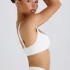 Sutien sport Soft Active cu bordură contrastantă, alb