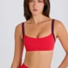 Sutien sport Soft Active cu bordură contrastantă, în culoarea roșu căpșună Sutien sport Soft Active cu bordură contrastantă, în culoarea roșu căpșună