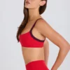 Sutien sport Soft Active cu bordură contrastantă, în culoarea roșu căpșună Sutien sport Soft Active cu bordură contrastantă, în culoarea roșu căpșună