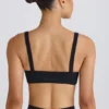 Sutien sport Soft Active cu bordură contrastantă, negru