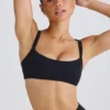 Sutien sport Soft Active cu bordură contrastantă, negru