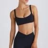 Sutien sport Soft Active cu bordură contrastantă, negru