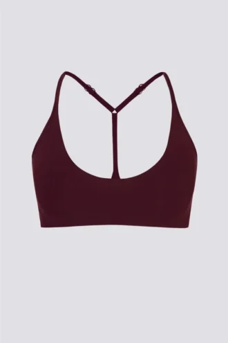 Sutien sport Soft Active cu bretele încrucișate la spate, în culoarea burgund