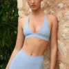 Sutien sport Soft Active cu bretele încrucișate pe spate, culoare albastru deschis Sutien sport Soft Active cu bretele încrucișate pe spate, culoare albastru deschis