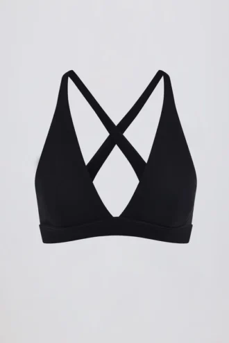 Sutien sport Soft Active cu bretele încrucișate pe spate, negru