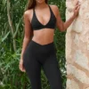 Sutien sport Soft Active cu bretele încrucișate pe spate, negru Sutien sport Soft Active cu bretele încrucișate pe spate, negru