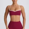 Sutien sport Soft Active cu decolteu în formă de inimă, culoare burgund Sutien sport Soft Active cu decolteu în formă de inimă, culoare burgund