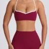 Sutien sport Soft Active cu decolteu în formă de inimă, culoare burgund Sutien sport Soft Active cu decolteu în formă de inimă, culoare burgund