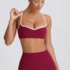 Sutien sport Soft Active cu decolteu în formă de inimă, culoare burgund Sutien sport Soft Active cu decolteu în formă de inimă, culoare burgund