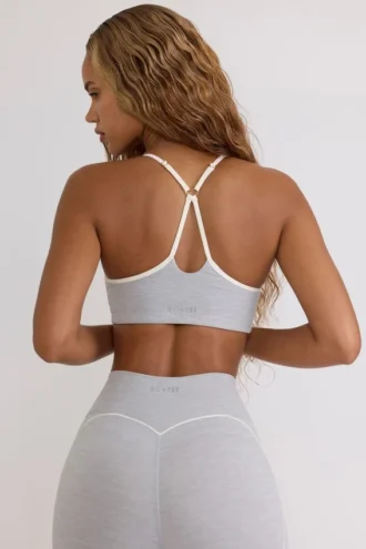 Sutien sport Soft Active cu decolteu în formă de inimă, gri