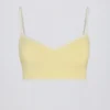 Sutien sport Soft Active cu decolteu în formă de inimă și contrast, în culoarea galben deschis Sutien sport Soft Active cu decolteu în formă de inimă și contrast, în culoarea galben deschis