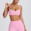 Sutien sport Soft Active cu decolteu în formă de inimă, în roz pal Sutien sport Soft Active cu decolteu în formă de inimă, în roz pal
