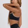 Sutien sport Soft Active cu decolteu în formă de inimă, negru