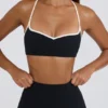 Sutien sport Soft Active cu decolteu în formă de inimă, negru