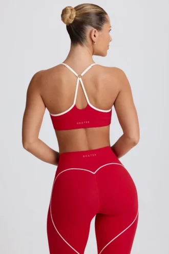 Sutien sport Soft Active cu decolteu în formă de inimă, roșu aprins